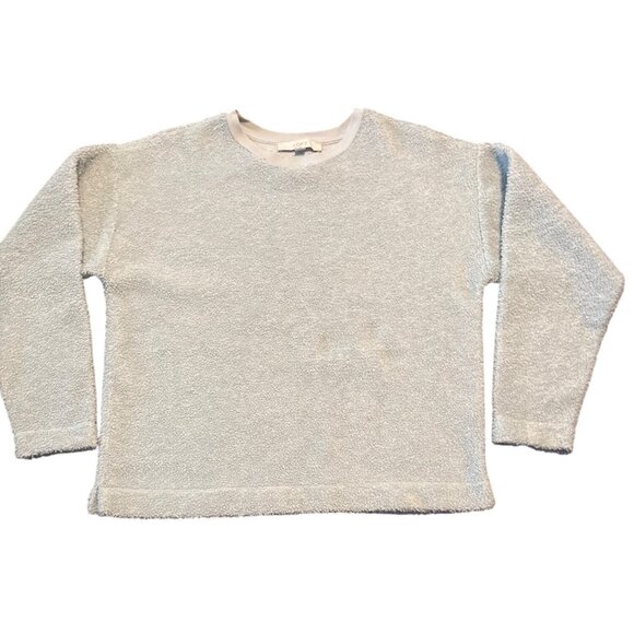 LOFT Tops - Ann Taylor Loft Faux Sherpa Pullover Crewneck Sweatshirt Sky Blue Womens SMALL‎